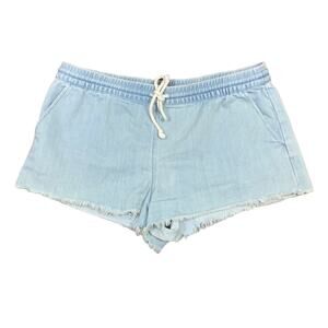 Aerie Drawstring Light Wash Chambray Jean Shorts
